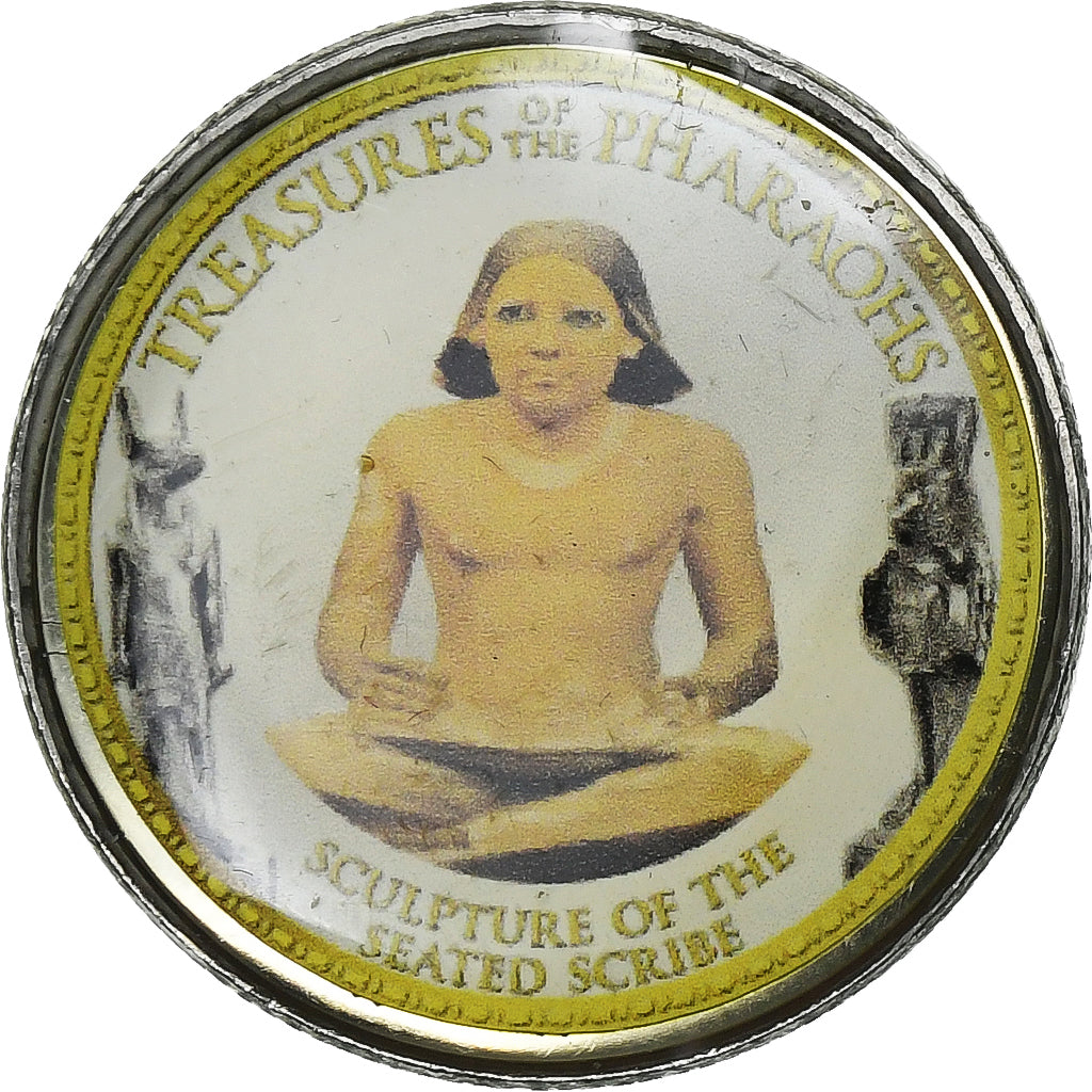 Coin, Egypt, Pharaons, Sculpture of the Seated Cribe, Pound, 2010/AH1431, Cairo