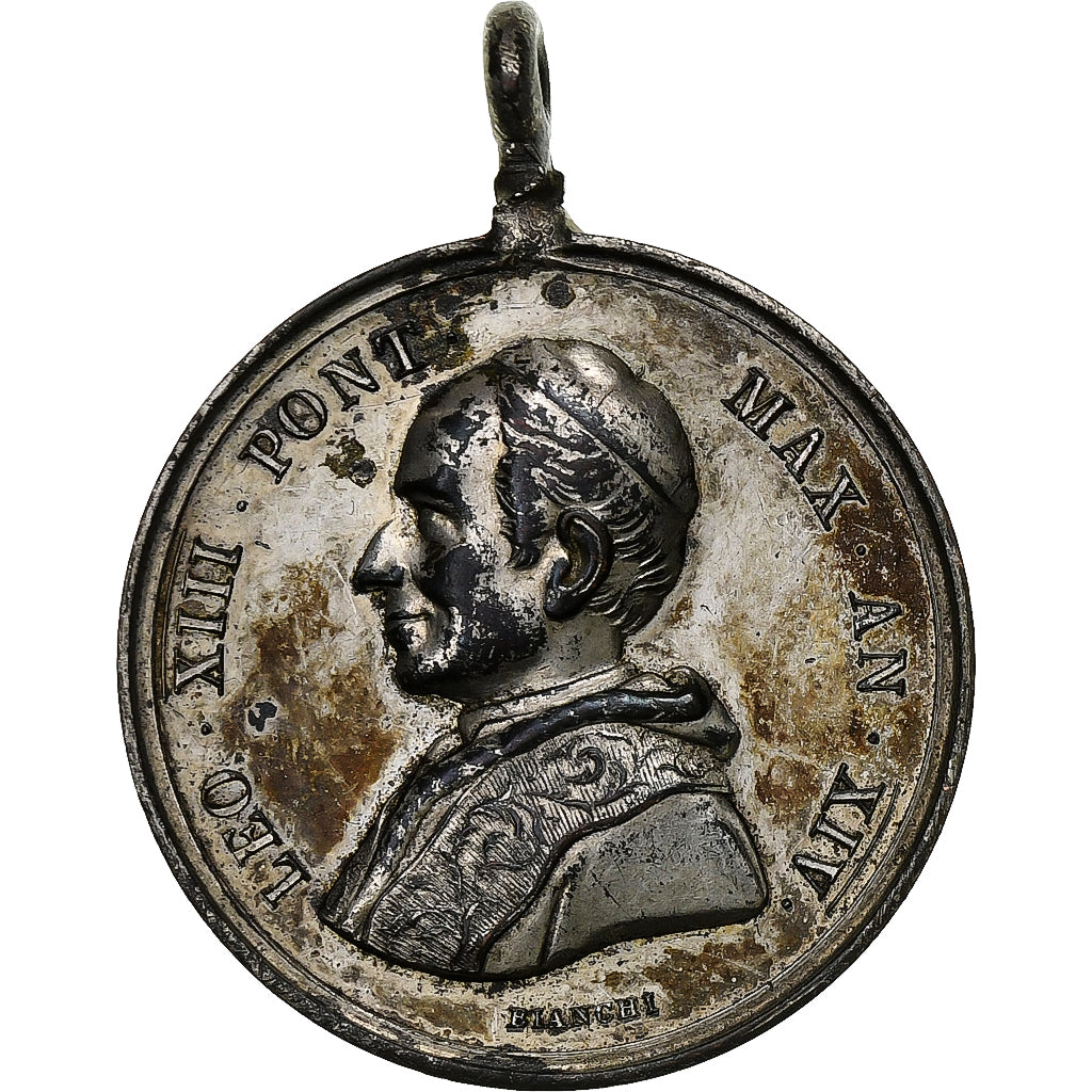 Vatican, Medal, Le Pape Léon XIII, Silvered bronze, Blanchi, AU(50-53)
