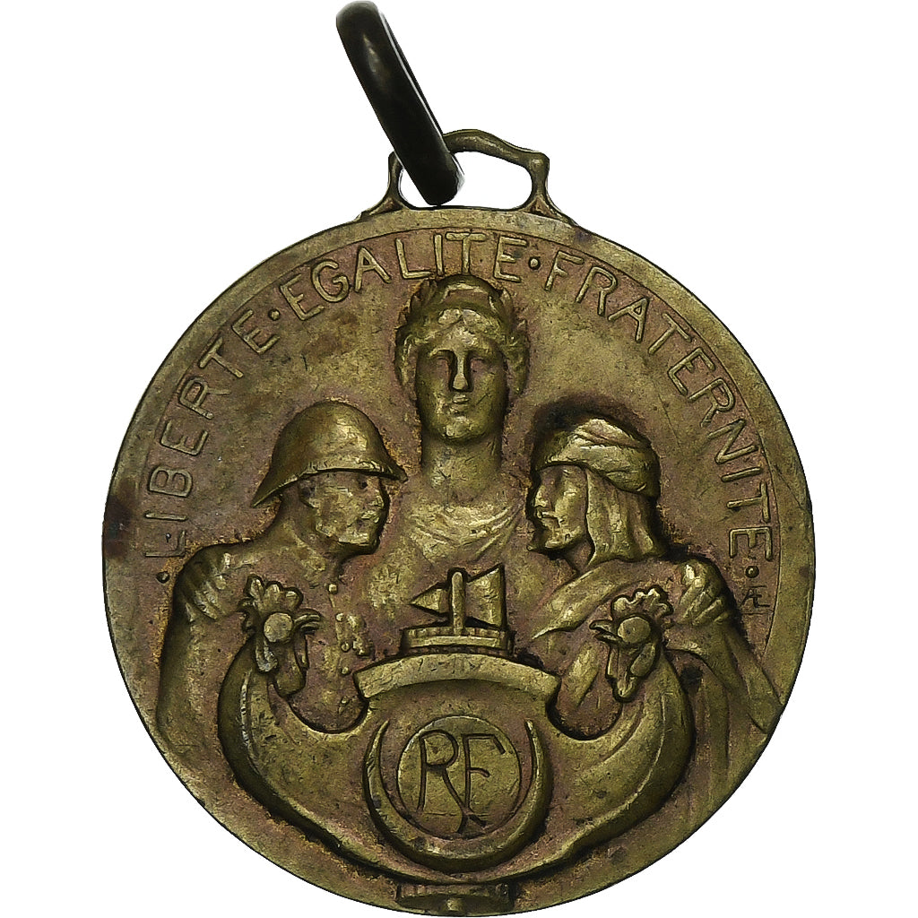 France, Medal, Aux Poilus du Maroc, Brass, EF(40-45)
