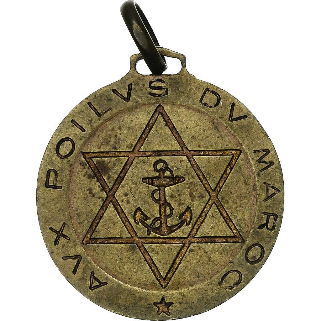 France, Medal, Aux Poilus du Maroc, Brass, EF(40-45)