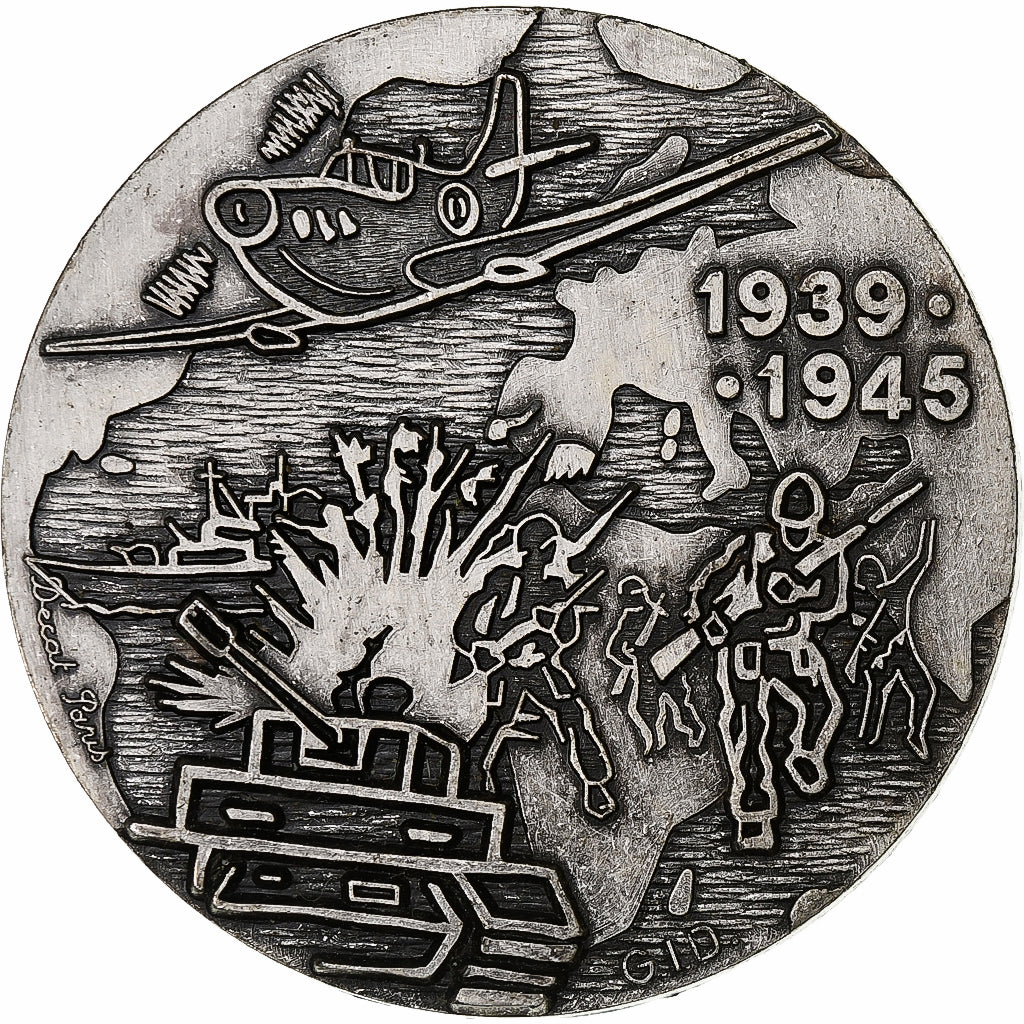 France, Medal, Seconde Guerre Mondiale, 1939-1945, Silvered bronze, AU(50-53)