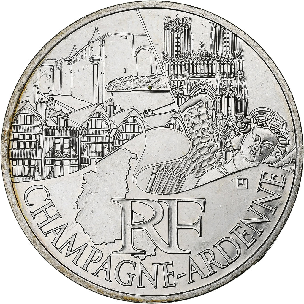 França, 10 Euro, Euros des régions, Champagne-Ardenne, 2011, Paris, Prata