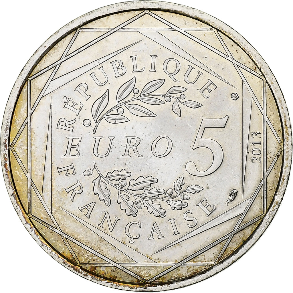 França, 5 Euros, Fraternité, 2013, Prata, MS(63), Gadoury:EU647