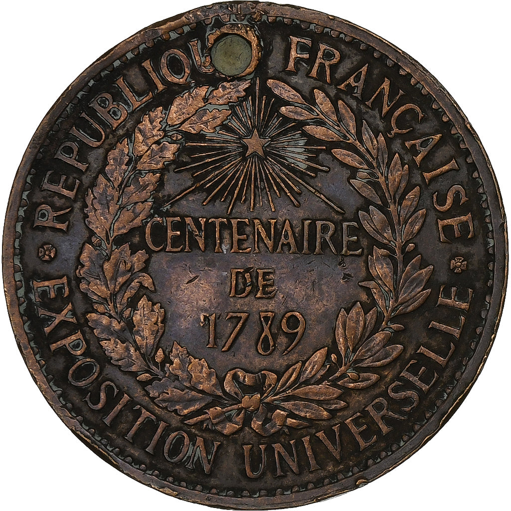 France, Token, Exposition universelle de Paris, 1889, Bronze, Barre, VF(30-35)