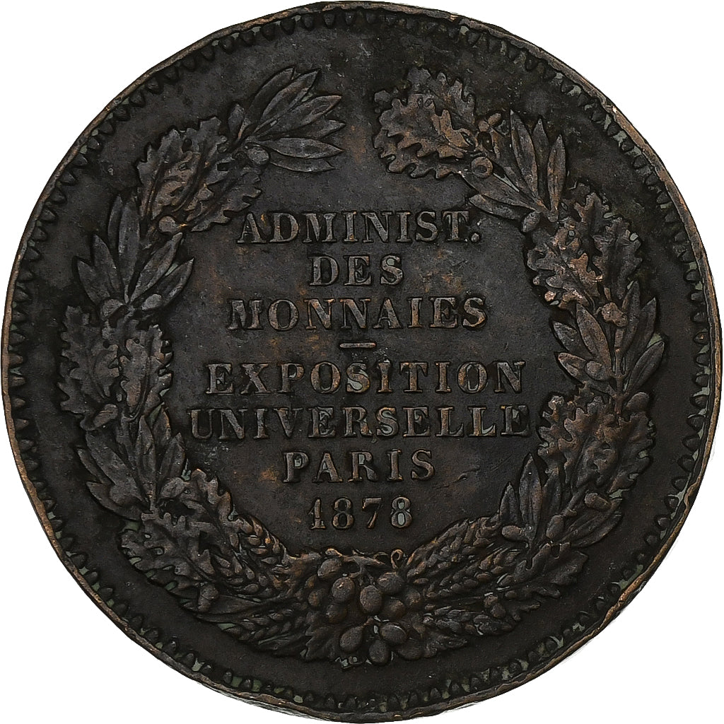 France, Medal, Exposition universelle de Paris, 1878, Copper, Barre, VF(30-35)