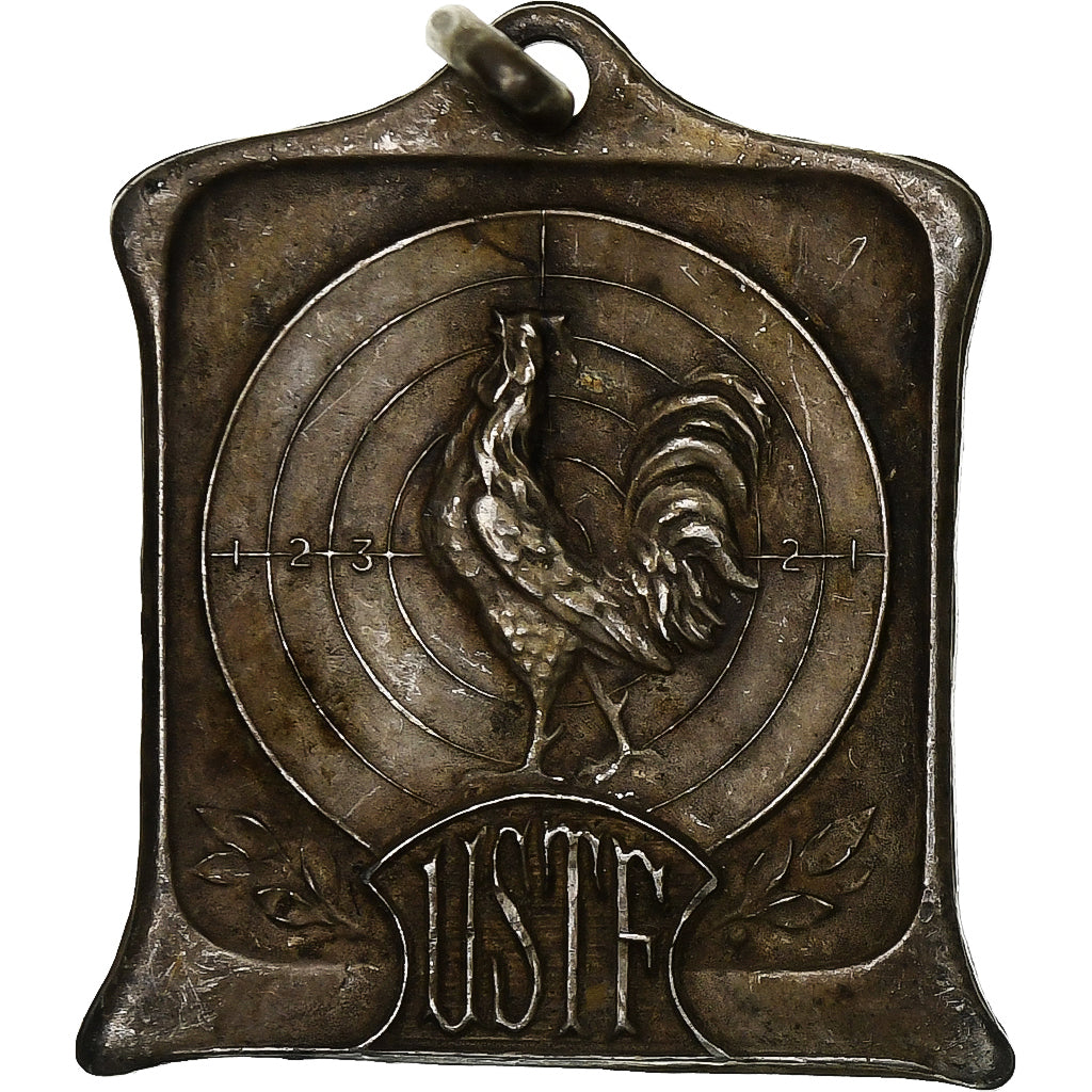 France, Médaille, Union des Sociétés de Tir de France, Bronze argenté, TTB