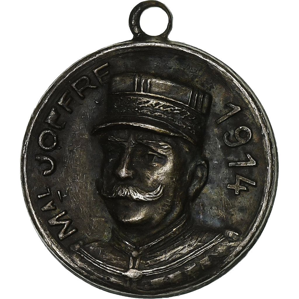 França, medalha, Joffre, Maréchal de France, 1914, Bronze Prateado, EF(40-45)