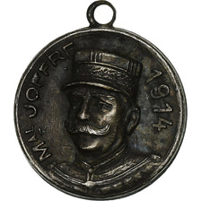 França, medalha, Joffre, Maréchal de France, 1914, Bronze Prateado, EF(40-45)