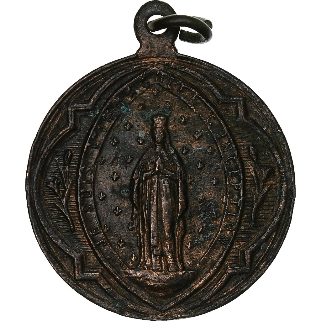 France, Medal, Je Suis l'Immaculée Conception, Copper, VF(30-35)