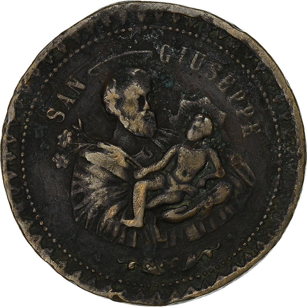 Italy, Medal, San Giuseppe, 1854, Copper, VF(20-25)