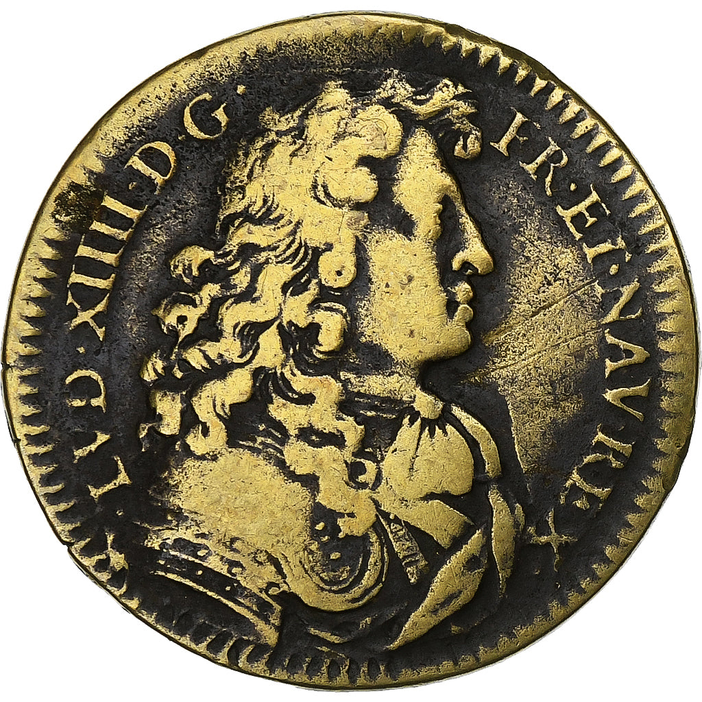 France, Jeton, Louis XIV, Extraordinaire des Guerres, 1670, Laiton, TB+