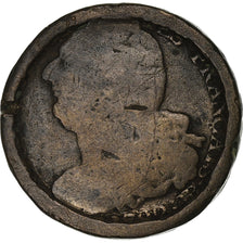 France, Token, 2 Sols transformé en Palet de Jeu, 1792, Strasbourg, Bronze