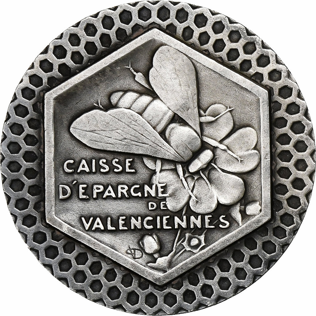 France, Token, Caisse d'Epargne de Valenciennes, Silver, AU(55-58)