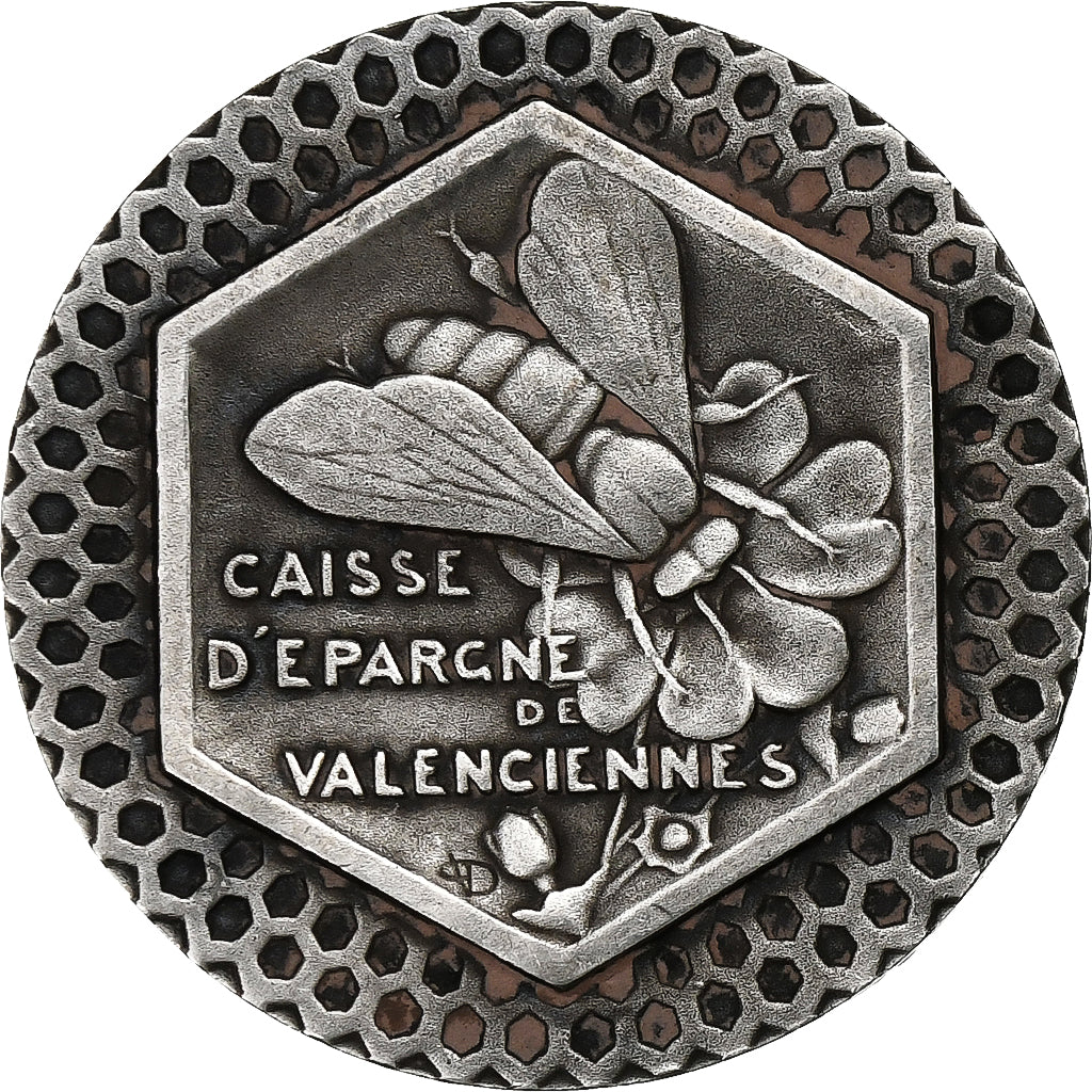 France, Token, Caisse d'Epargne de Valenciennes, Silver, AU(55-58)
