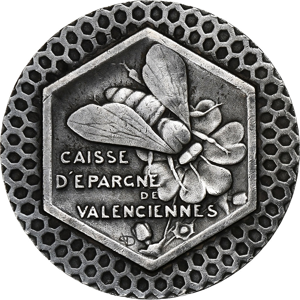 France, Token, Caisse d'Epargne de Valenciennes, Silver, AU(50-53)