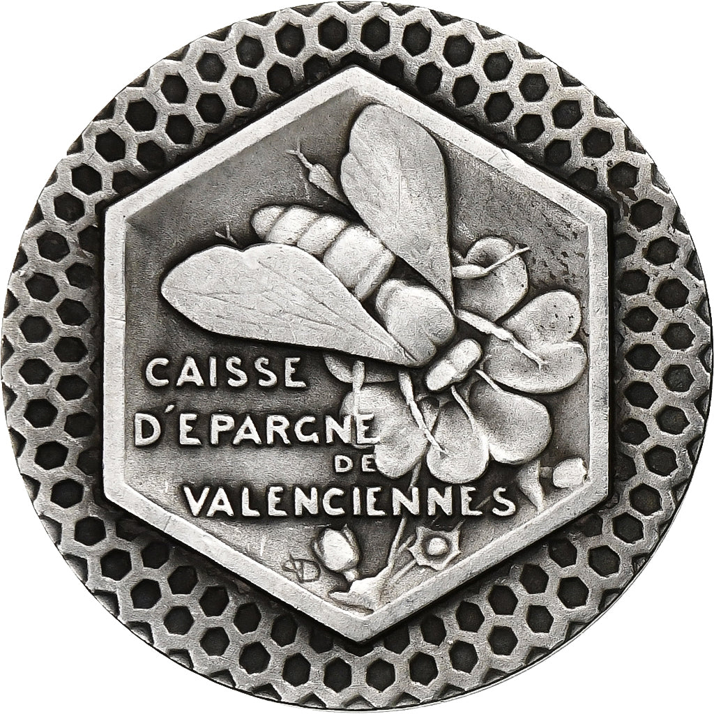 France, Token, Caisse d'Epargne de Valenciennes, Silver, AU(55-58)