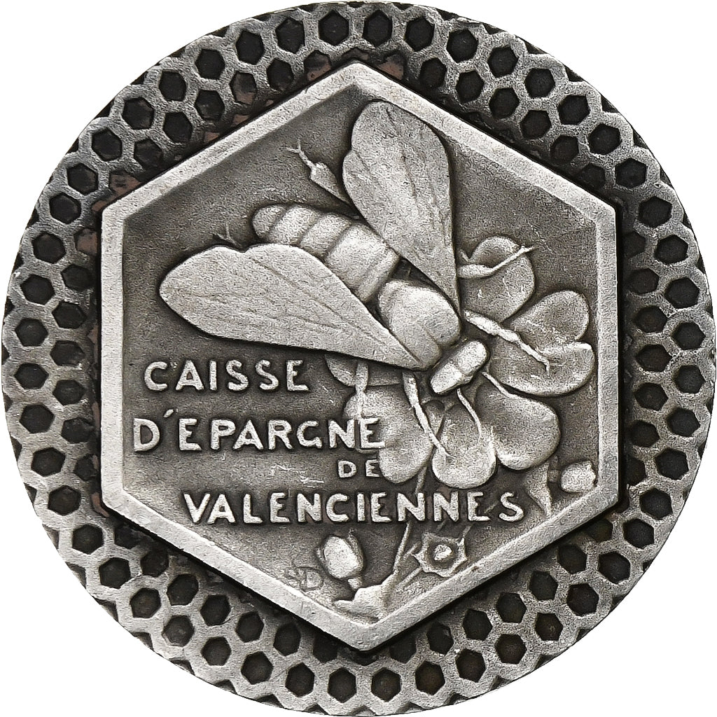 France, Token, Caisse d'Epargne de Valenciennes, Silver, AU(55-58)