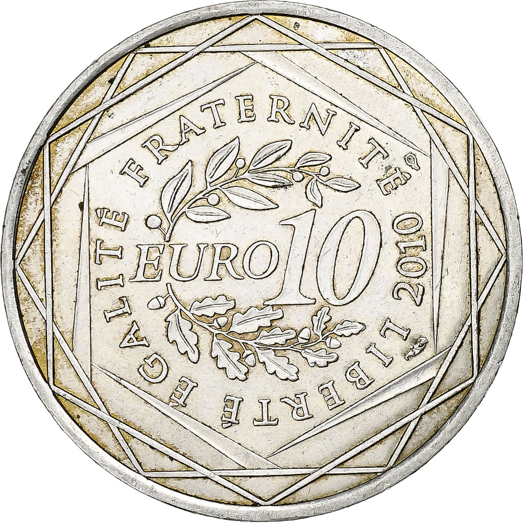France, 10 Euro, Ile De France, 2010, Paris, Silver, AU(55-58), KM:1670