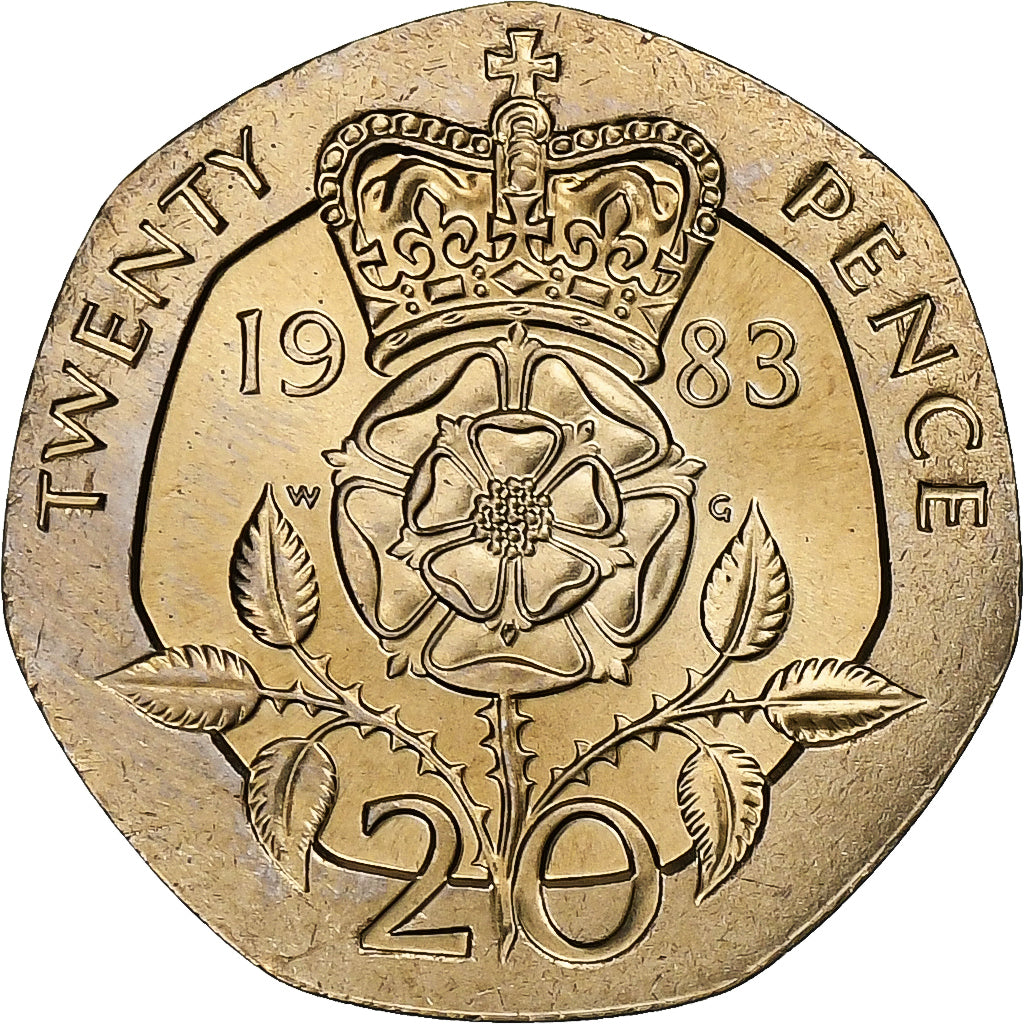 Great Britain, Elizabeth II, 20 Pence, 1983, Copper-nickel, MS(65-70), KM:931