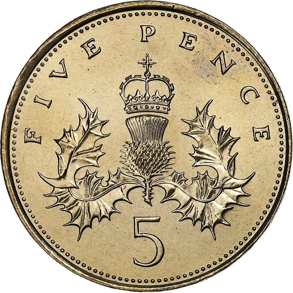 Gran Bretagna, Elizabeth II, 5 Pence, 1983, BU, Rame-nichel, FDC, KM:929