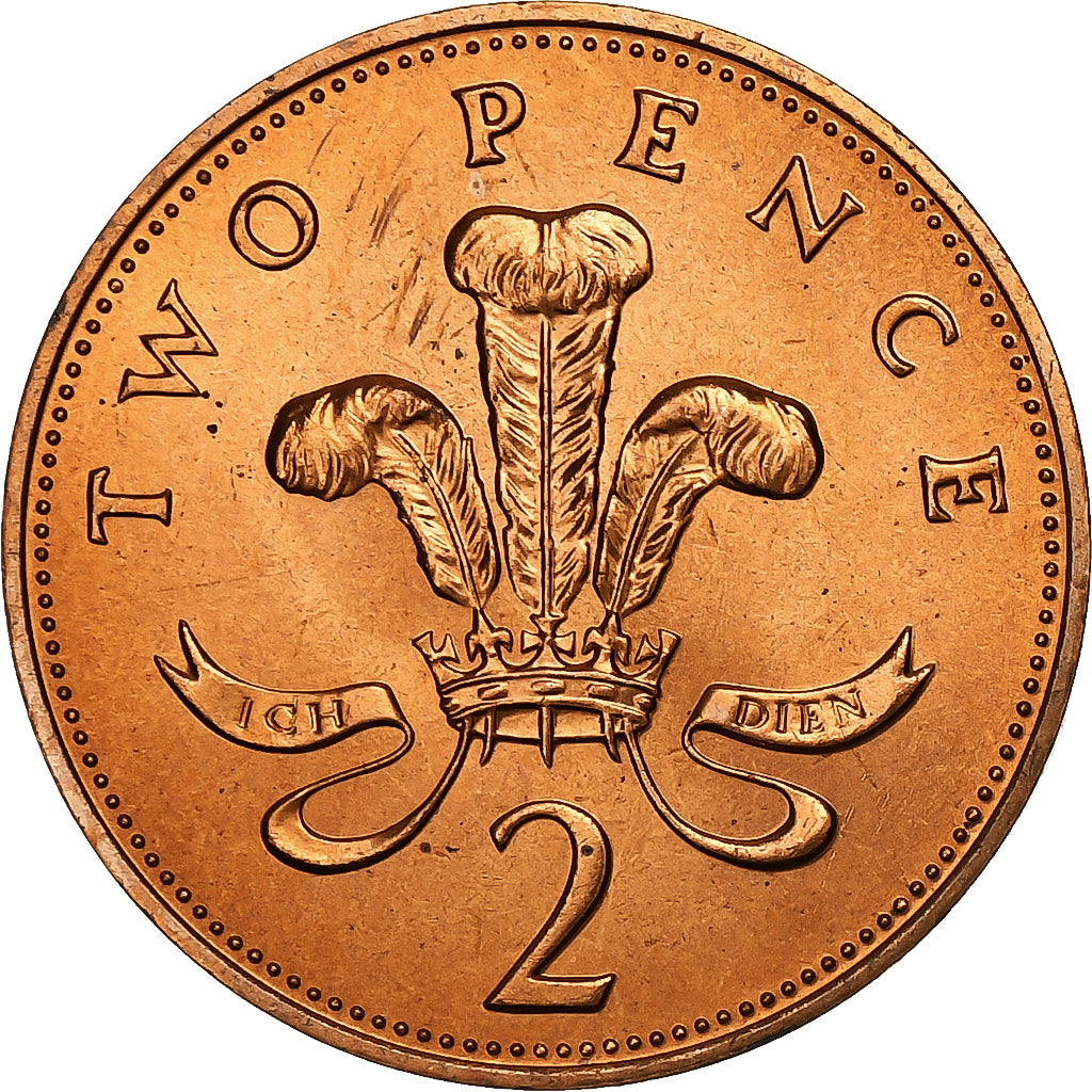 Great Britain, Elizabeth II, 2 Pence, 1983, BU, Bronze, MS(65-70), KM:928