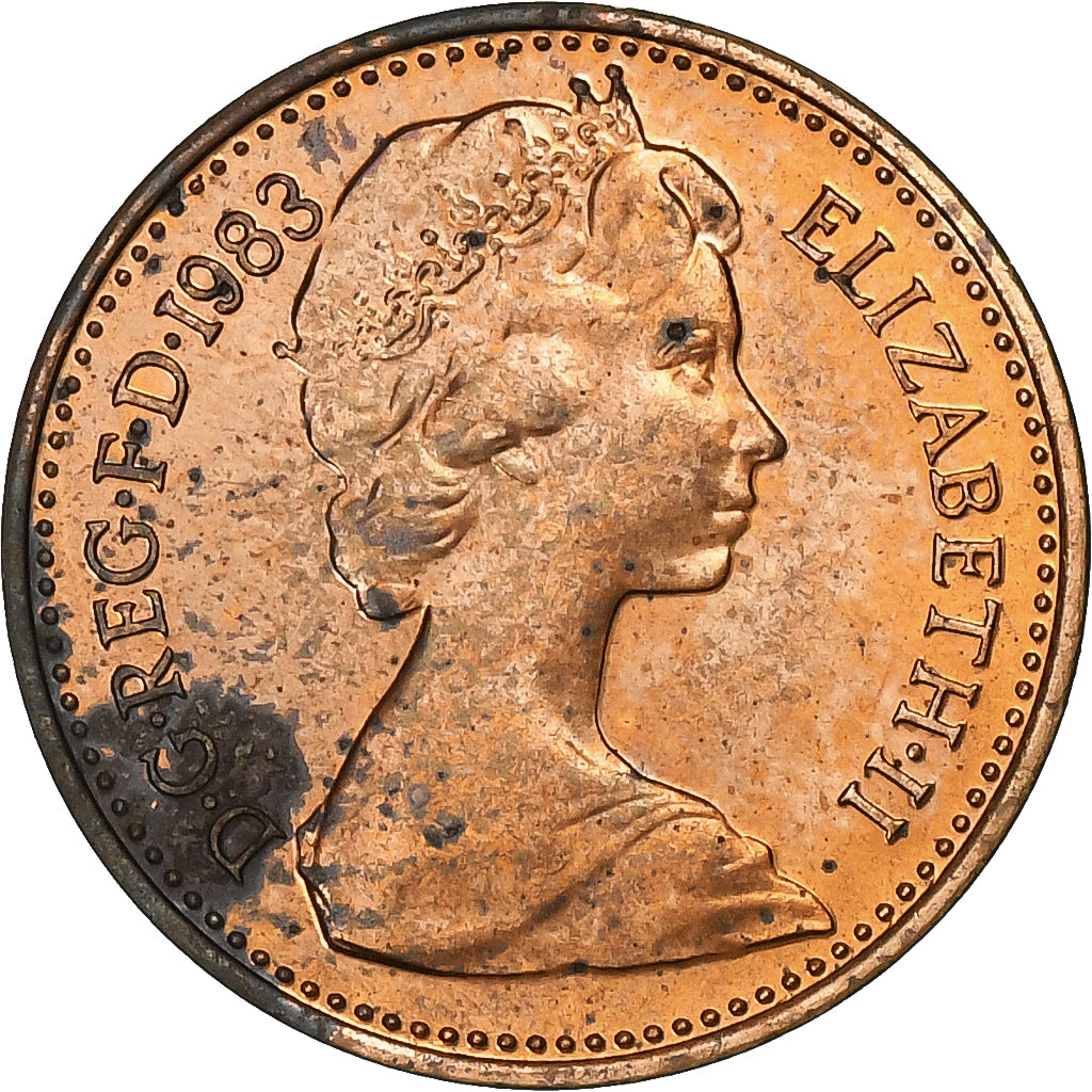 Great Britain, Elizabeth II, 1/2 Penny, 1983, Bronze, MS(64), KM:926