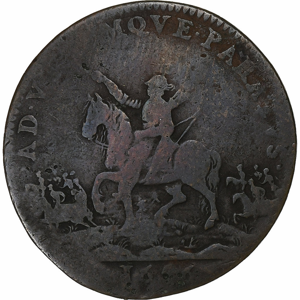 France, Token, Picardie, Noblesse et Villes, Péronne, 1656, Copper, F(12-15)