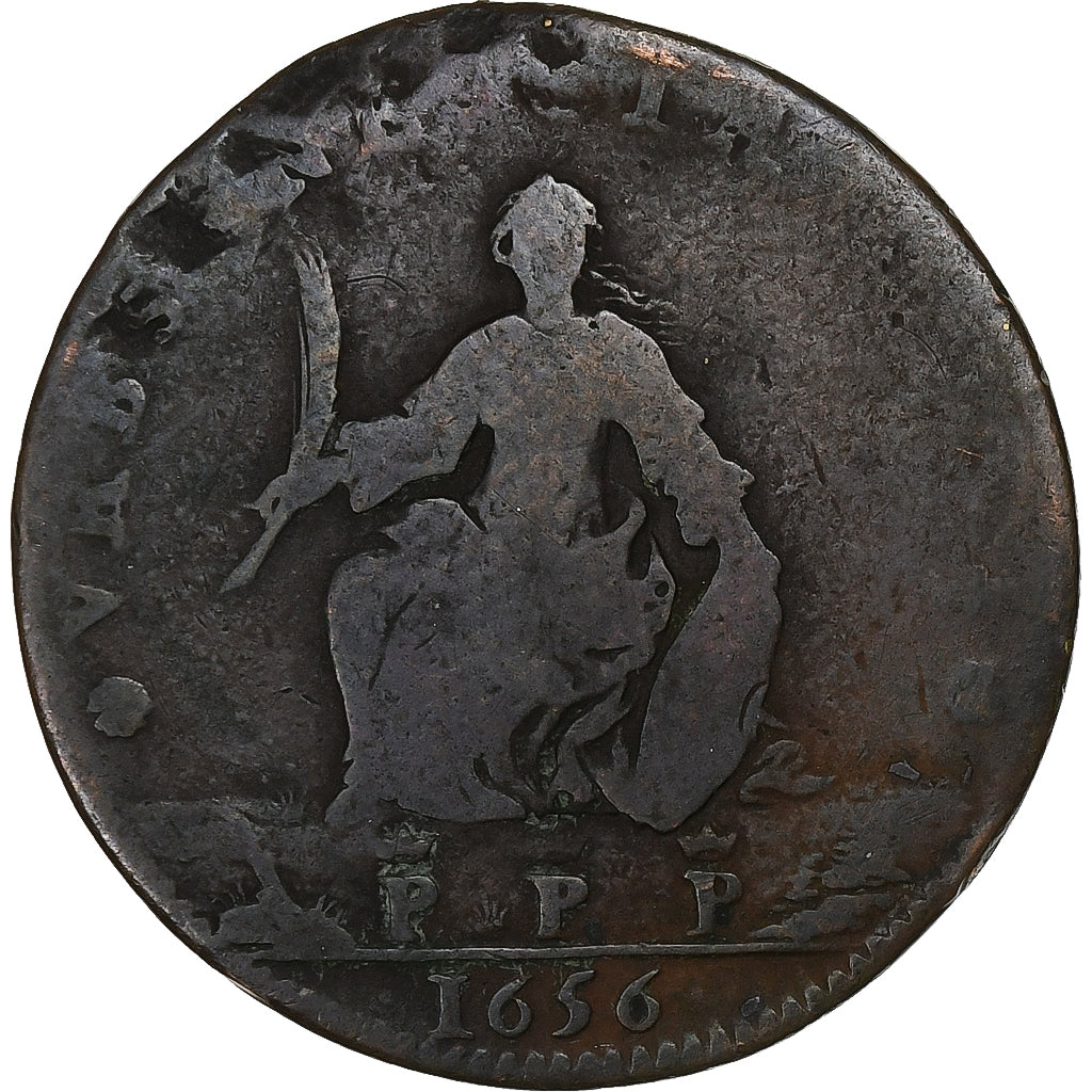 France, Token, Picardie, Noblesse et Villes, Péronne, 1656, Copper, F(12-15)
