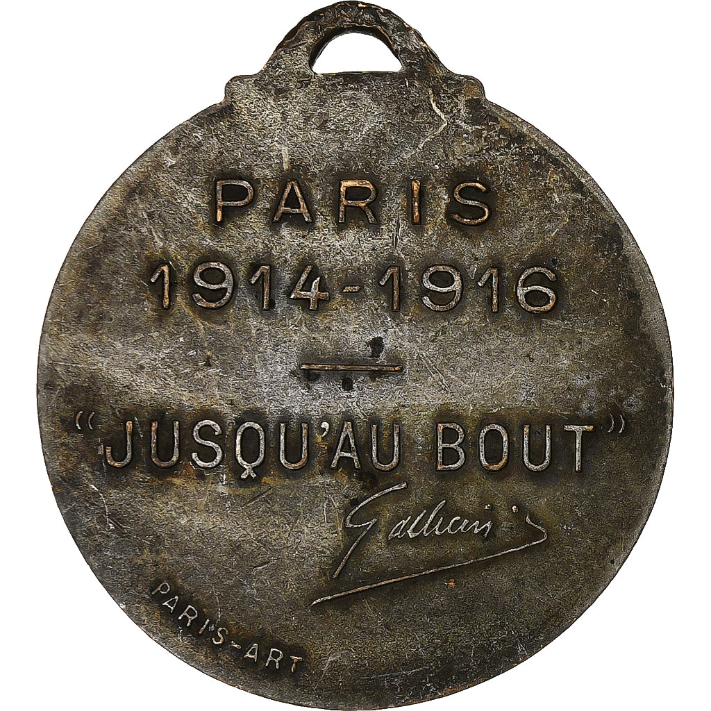 França, medalha, Gallieni, WAR, 1916, Maillart, EF(40-45), Bronze Prateado