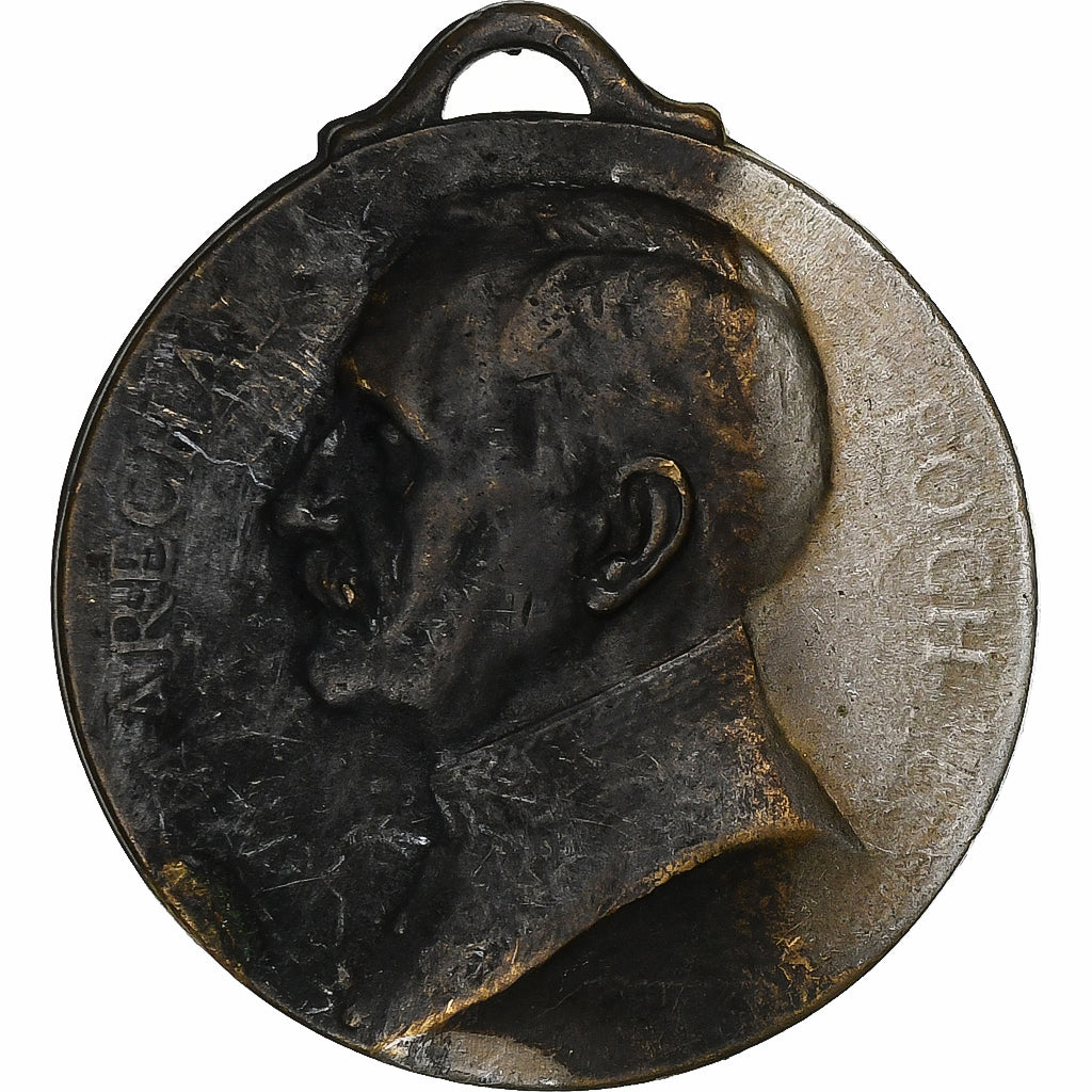 Francia, medalla, Maréchal Foch, Commandant des Armées, 1918, Bronce plateado