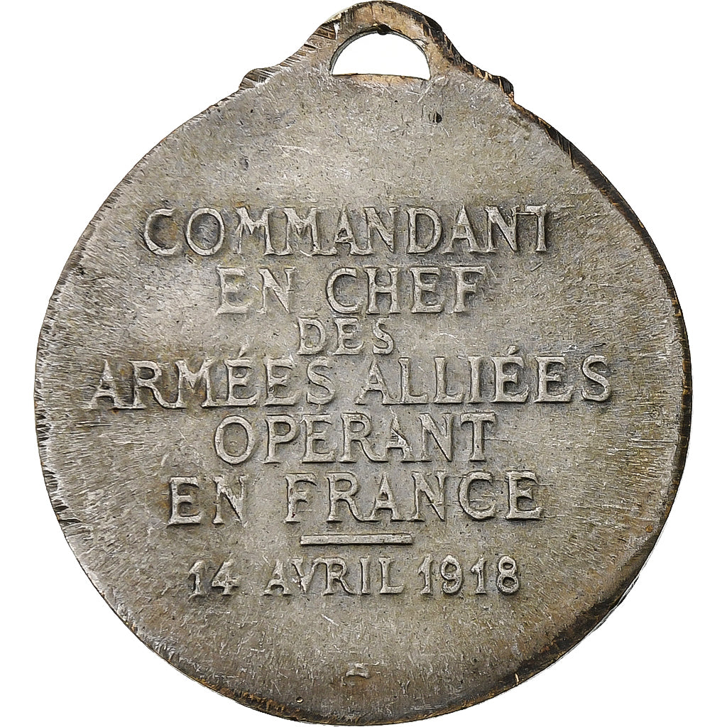 Francia, medalla, Maréchal Foch, Commandant des Armées, 1918, Bronce plateado