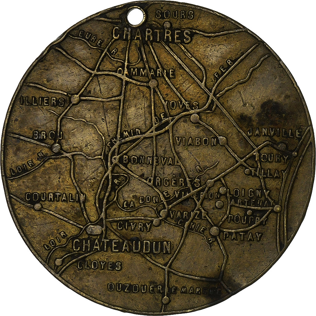 France, Médaille, Bataille de Loigny, 1870, Bronze, TTB+