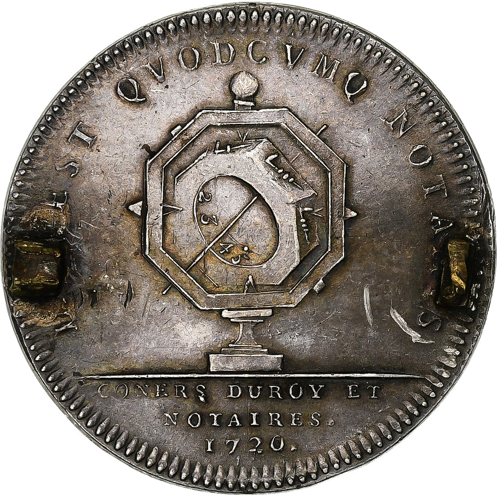 Francia, Token, Louis XV, Conseillers du Roi et Notaires, 1720, BB+, Argento