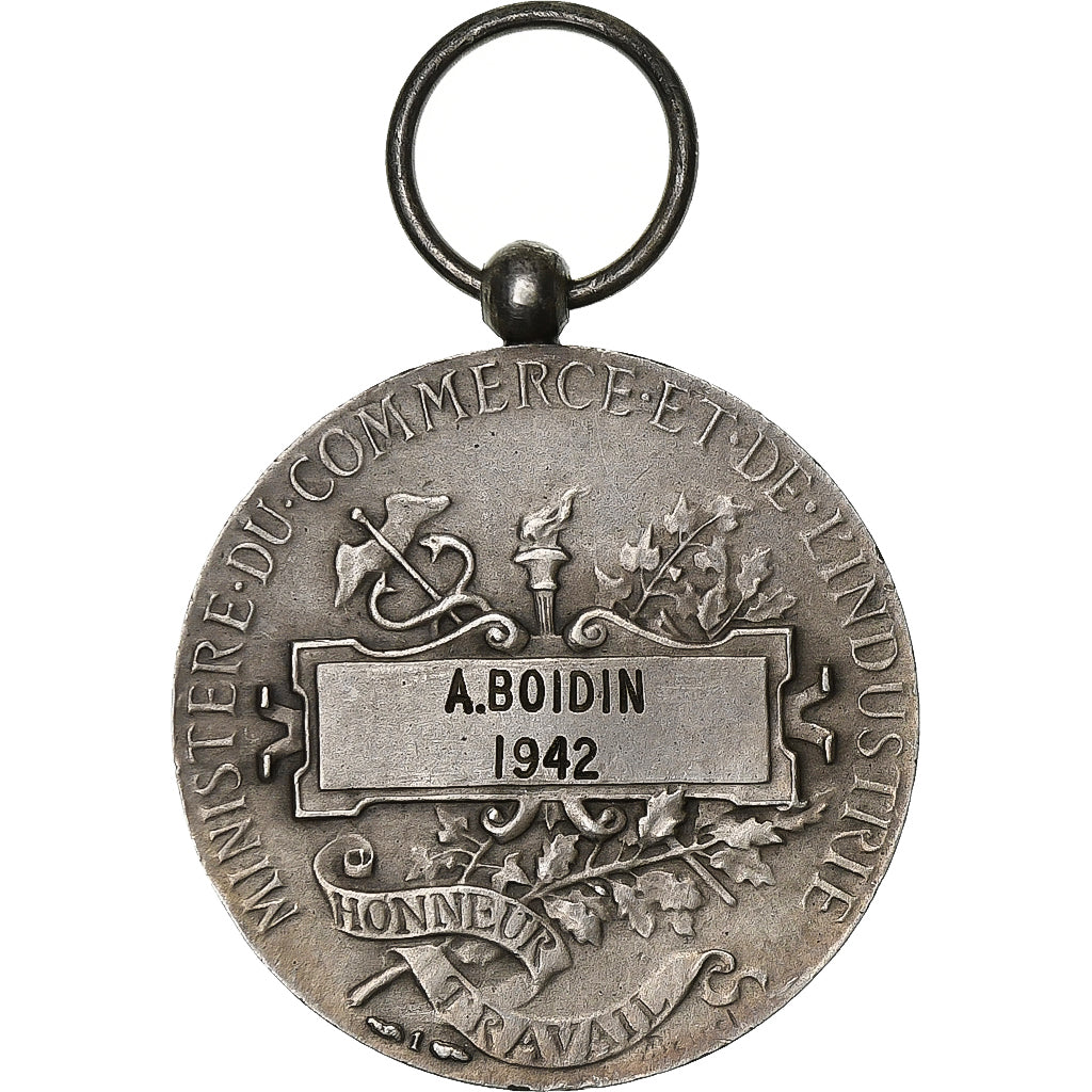 France, Industrie-Travail-Commerce, Medal, 1942, Very Good Quality, Borrel.A