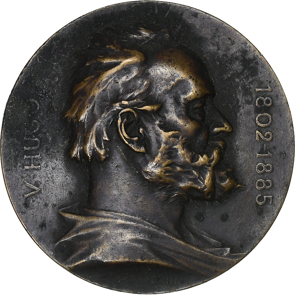 France, Médaille, Victor Hugo, Souvenir du Centenaire, 1902, Bronze, Chaplain