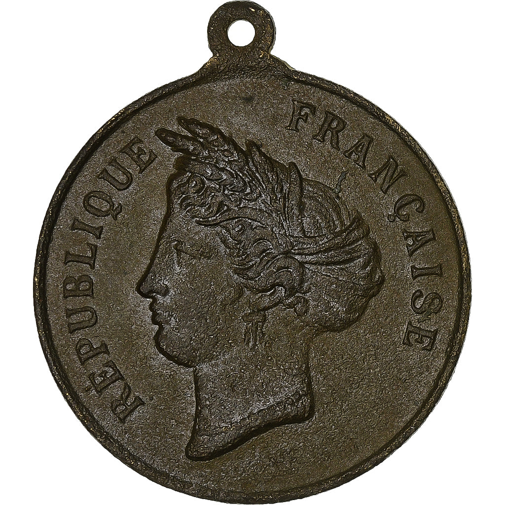 France, Médaille, Fête de Bienfaisance, Yvetôt, 1880, Bronze, TTB