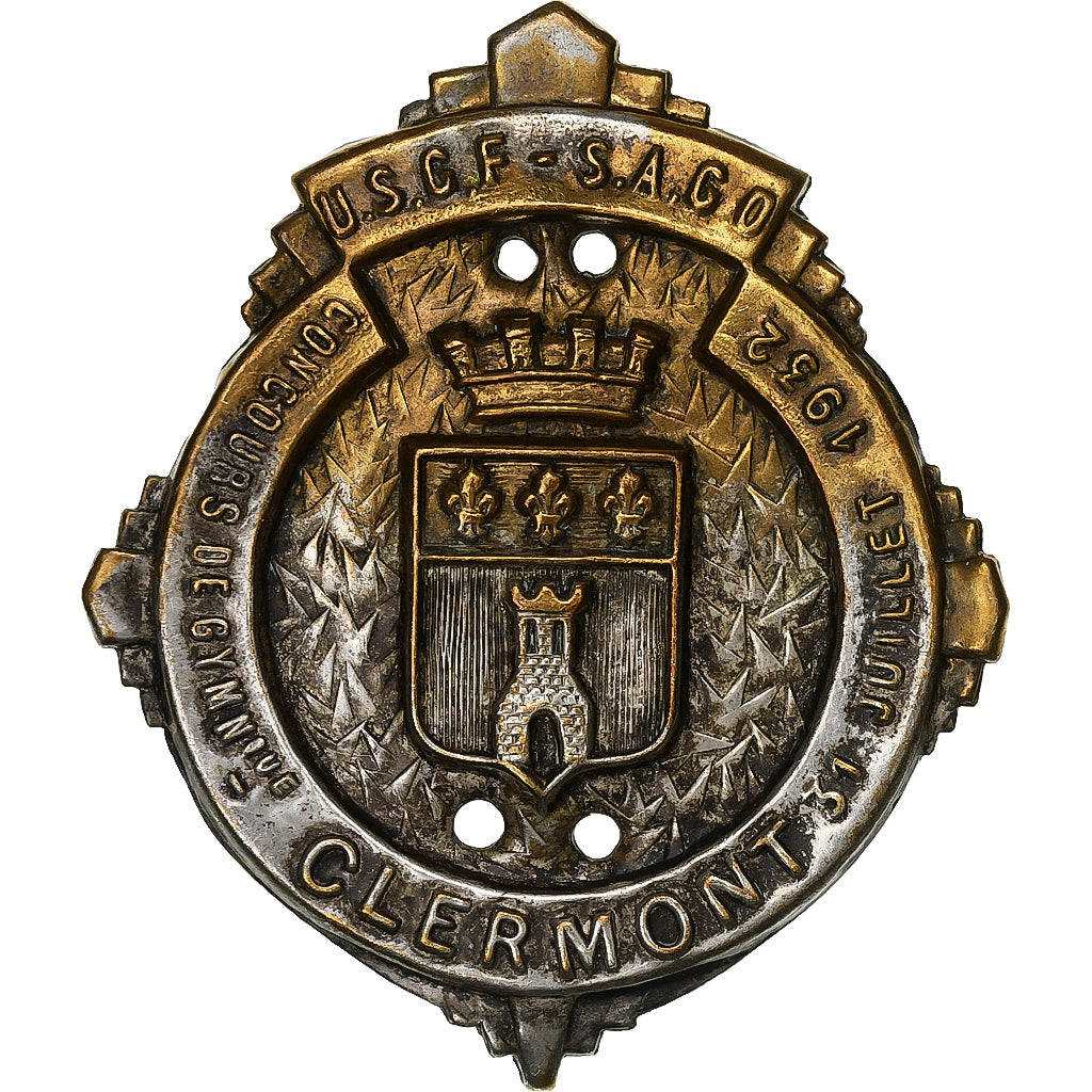France, Medal, Concours de Gymnastique de Clermont, 1932, Silvered bronze