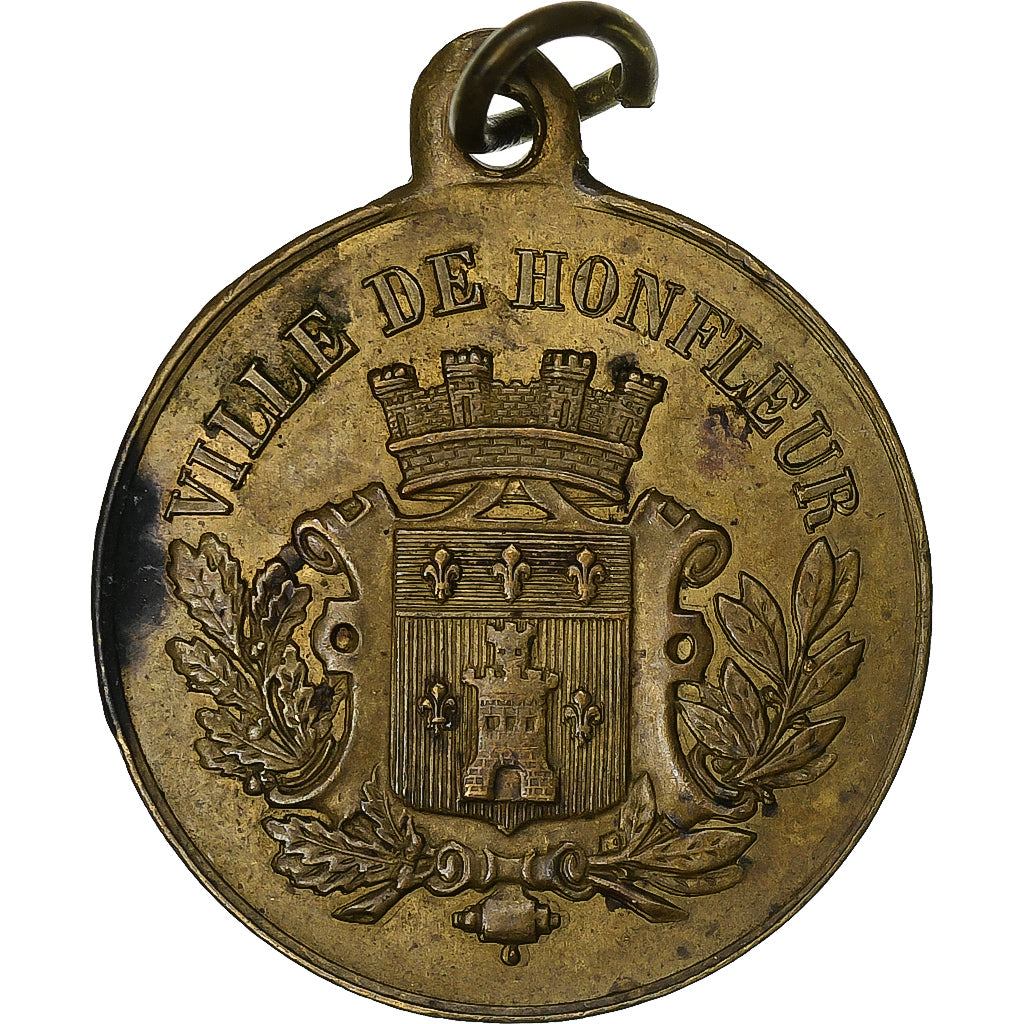 France, Médaille, Ville de Honfleur, Cavalcade, 1888, Laiton, TTB+