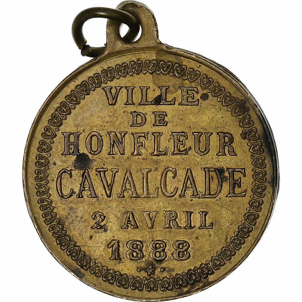 France, Médaille, Ville de Honfleur, Cavalcade, 1888, Laiton, TTB+