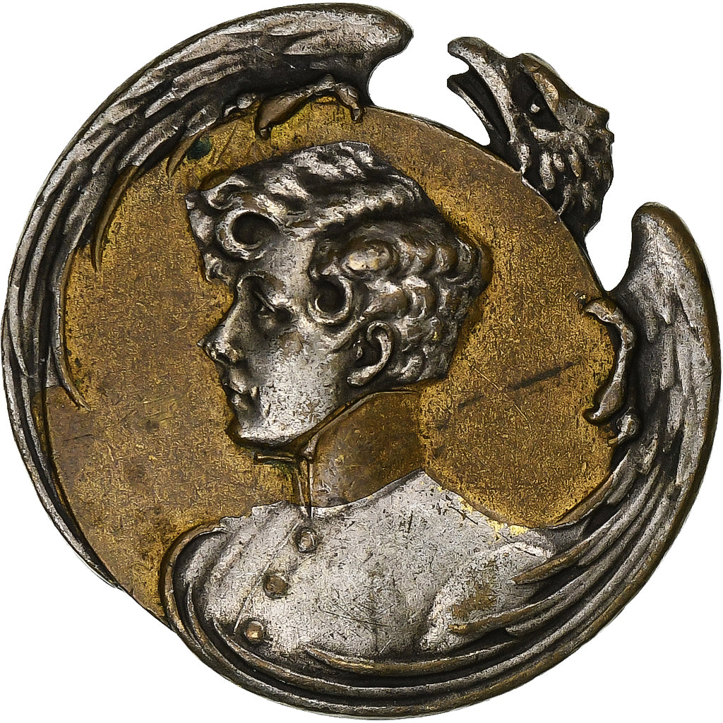 France, Bouton, Napoléon II l'Aiglon, Bronze argenté, TTB