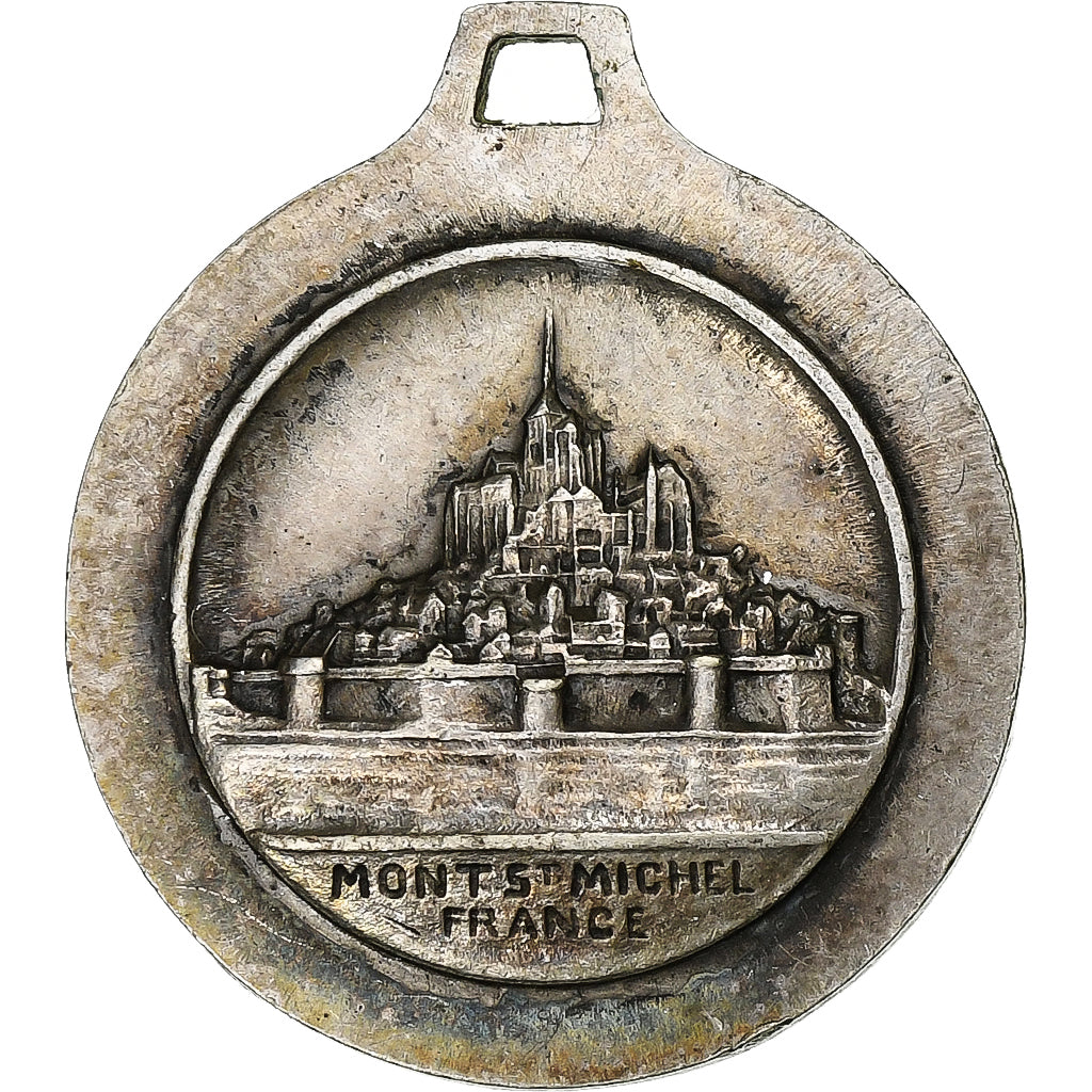 Francia, medalla, Le-Mont-Saint-Michel - L'Archange, Bronce plateado, EBC