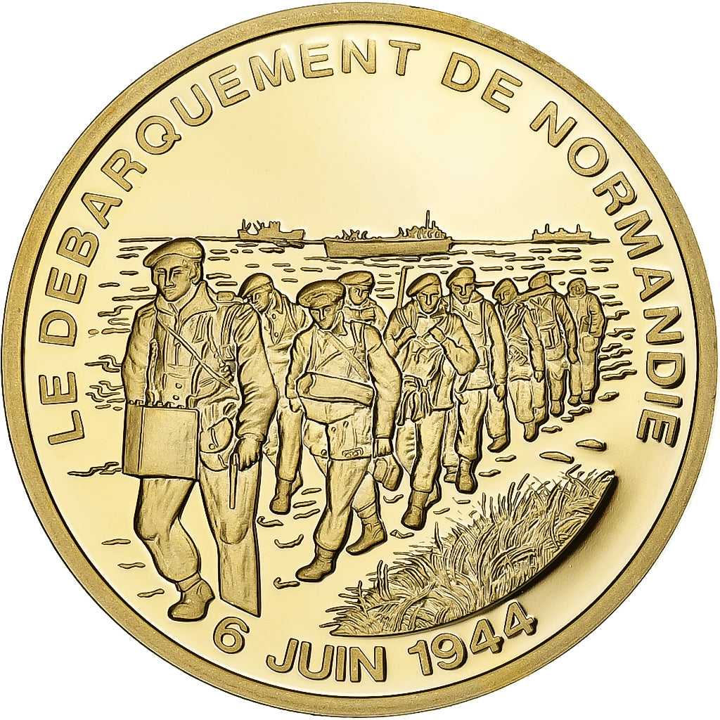 Francia, medaglia, Débarquement de Normandie, Rame dorato, FDC