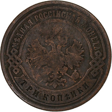 Russia, Nicholas II, 3 Kopeks, 1893, Saint Petersburg, Copper, VF(30-35)