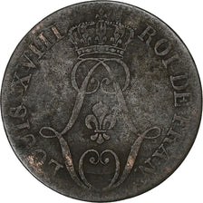 Moneta, Guinea francese, 10 Centimes, 1818, Paris, B+, Biglione, KM:A1