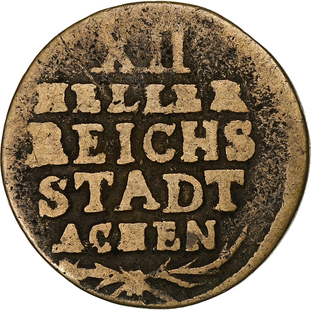 German States, AACHEN, 12 Heller, 1791, Copper, VF(20-25), KM:51