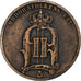 Suecia, Oscar II, 5 Öre, 1887, Bronce, MBC, KM:736