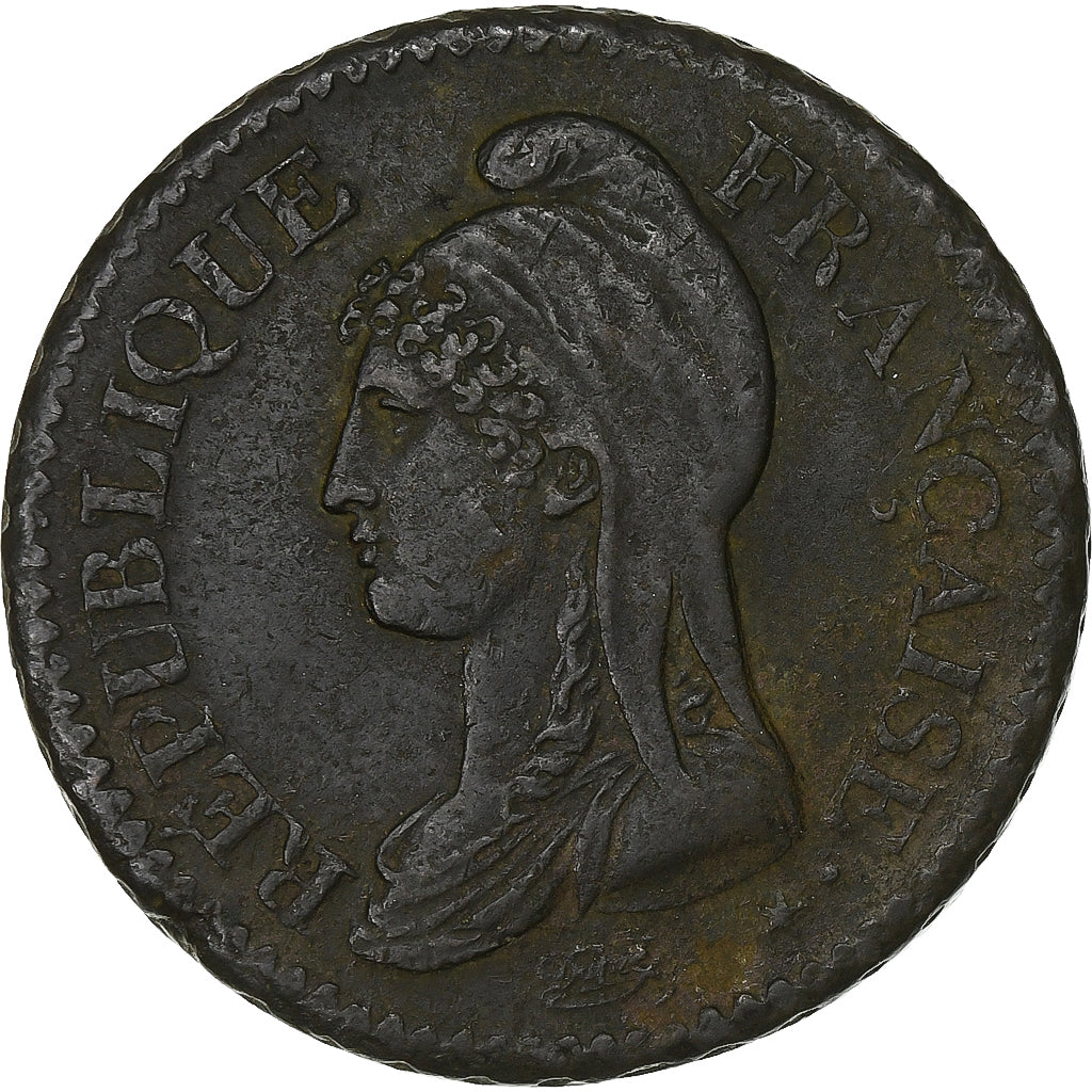 France, Decime, Dupré, AN 7, Lille, Bronze, VF(30-35), KM:644.11