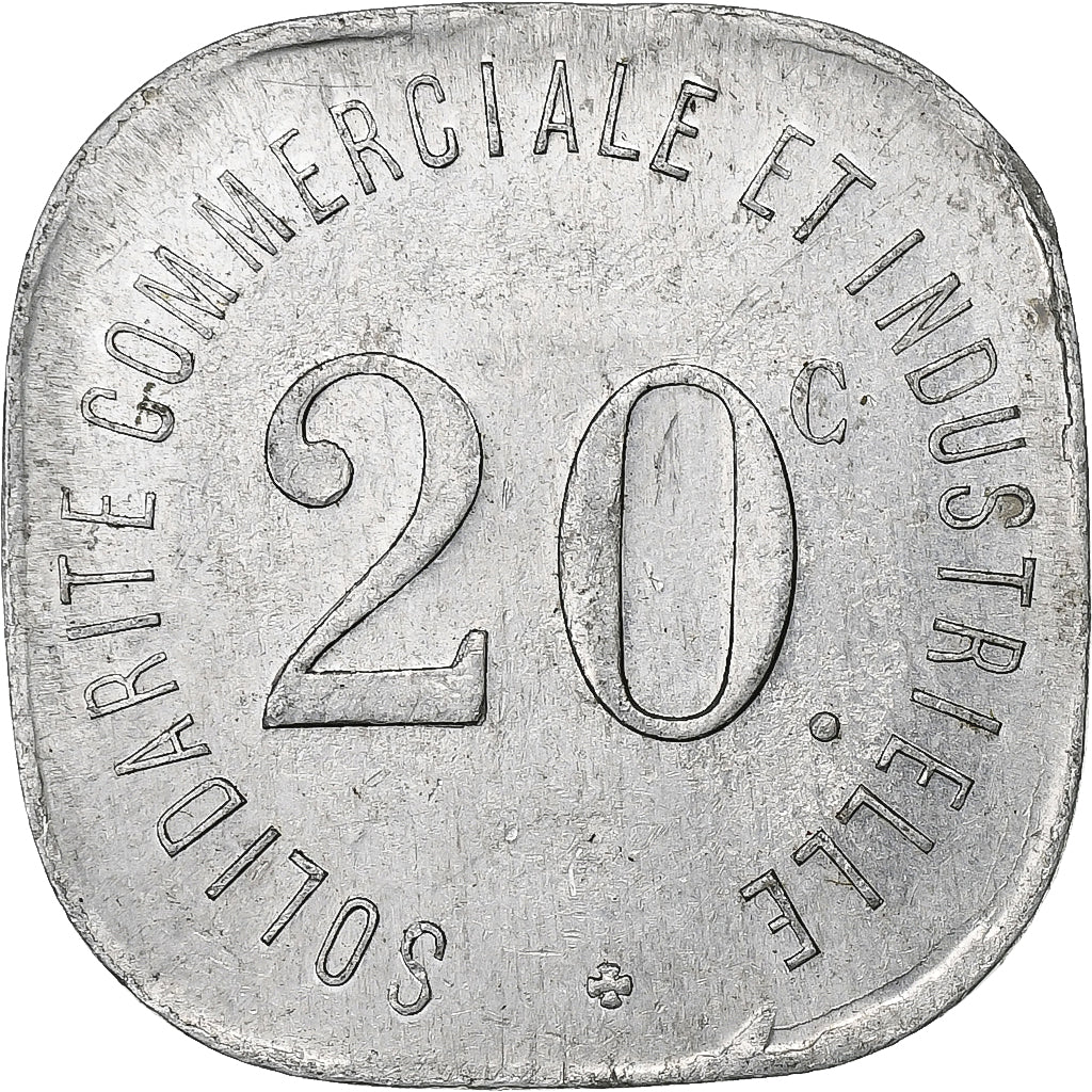 França, Neuilly, 20 Centimes, 1918, AU(55-58), Alumínio, Elie:10.1