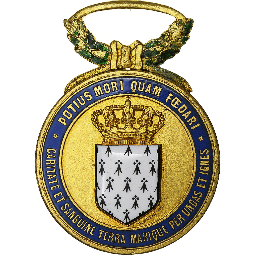 France, Hospitaliers Sauveteurs Bretons, Medal, Very Good Quality, Gilt Bronze