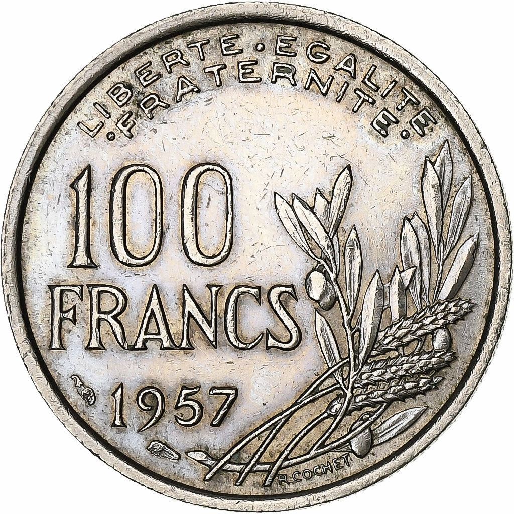 Francia, 100 Francs, Cochet, 1957, Rame-nichel, BB, Gadoury:897, KM:919.1